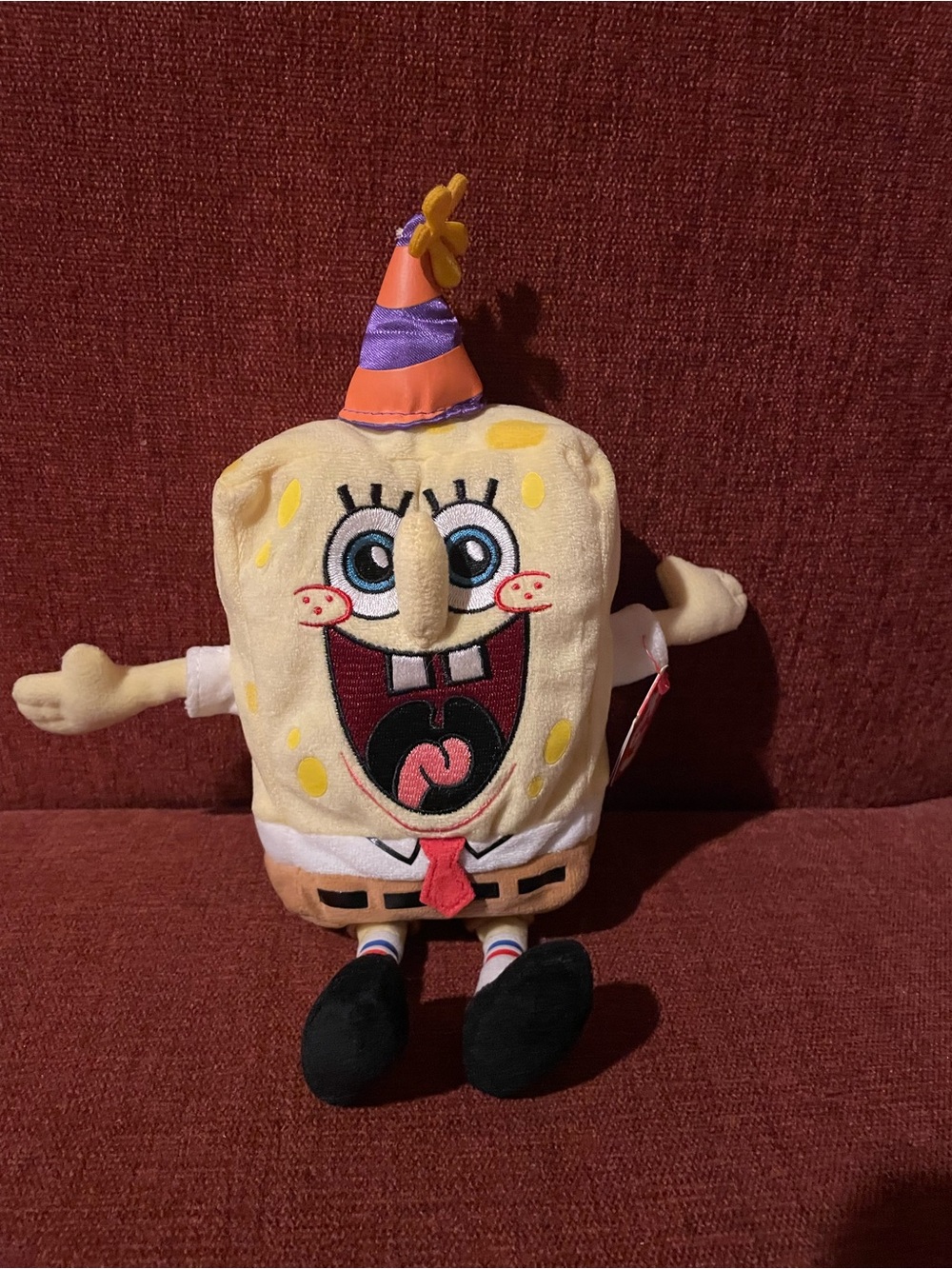 Nickelodeon SpongeBob Plush with Orange & Purple Party Hat